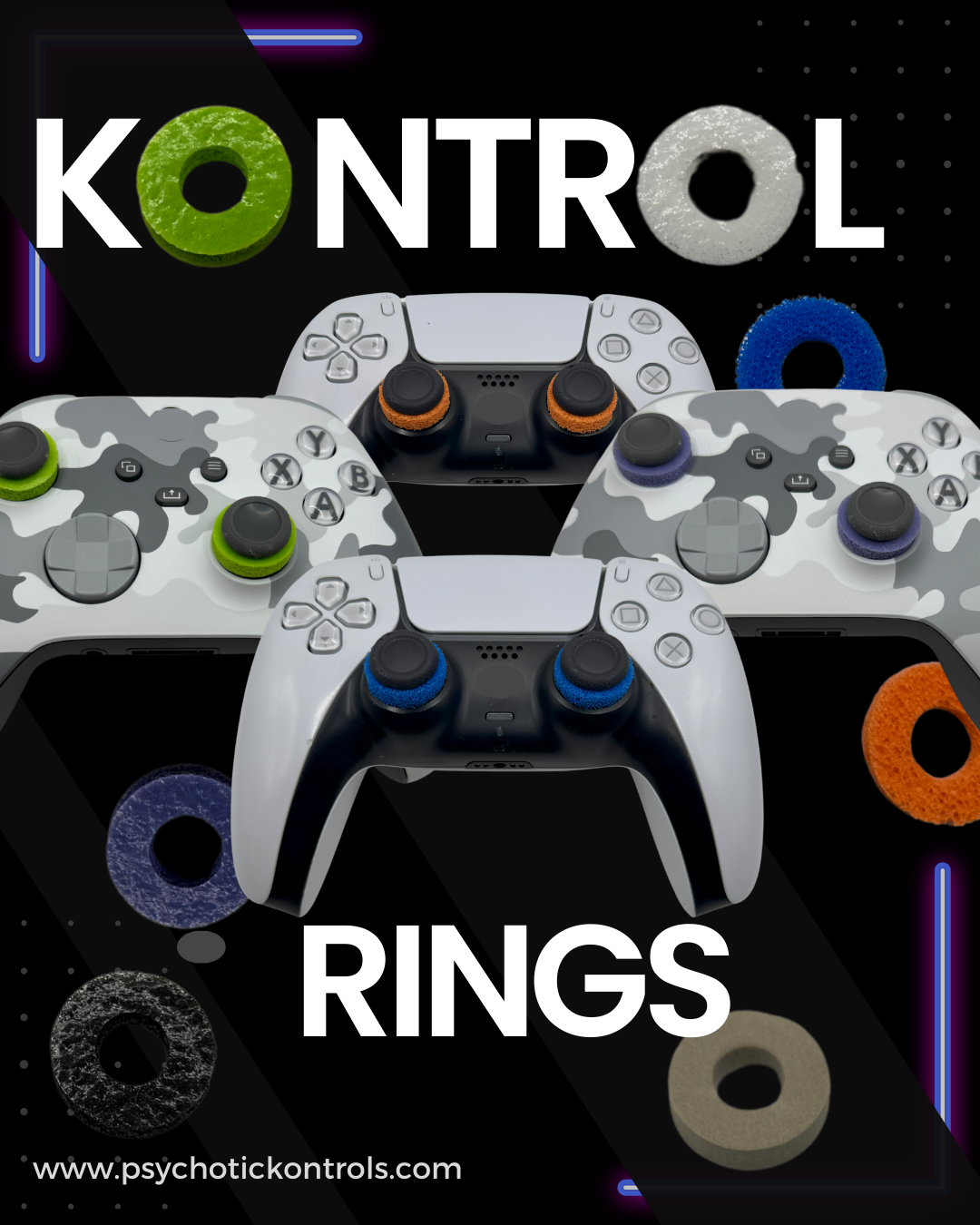 (2) Kontrol Rings for Xbox One & PS5/PS4 - psychotickontrols